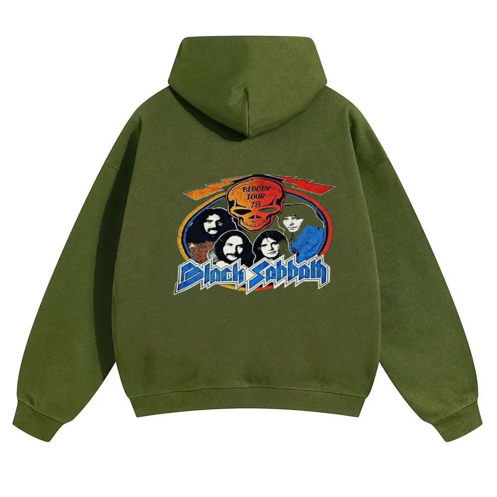 Mens Vintage Black Sabbath Rock Hoodies