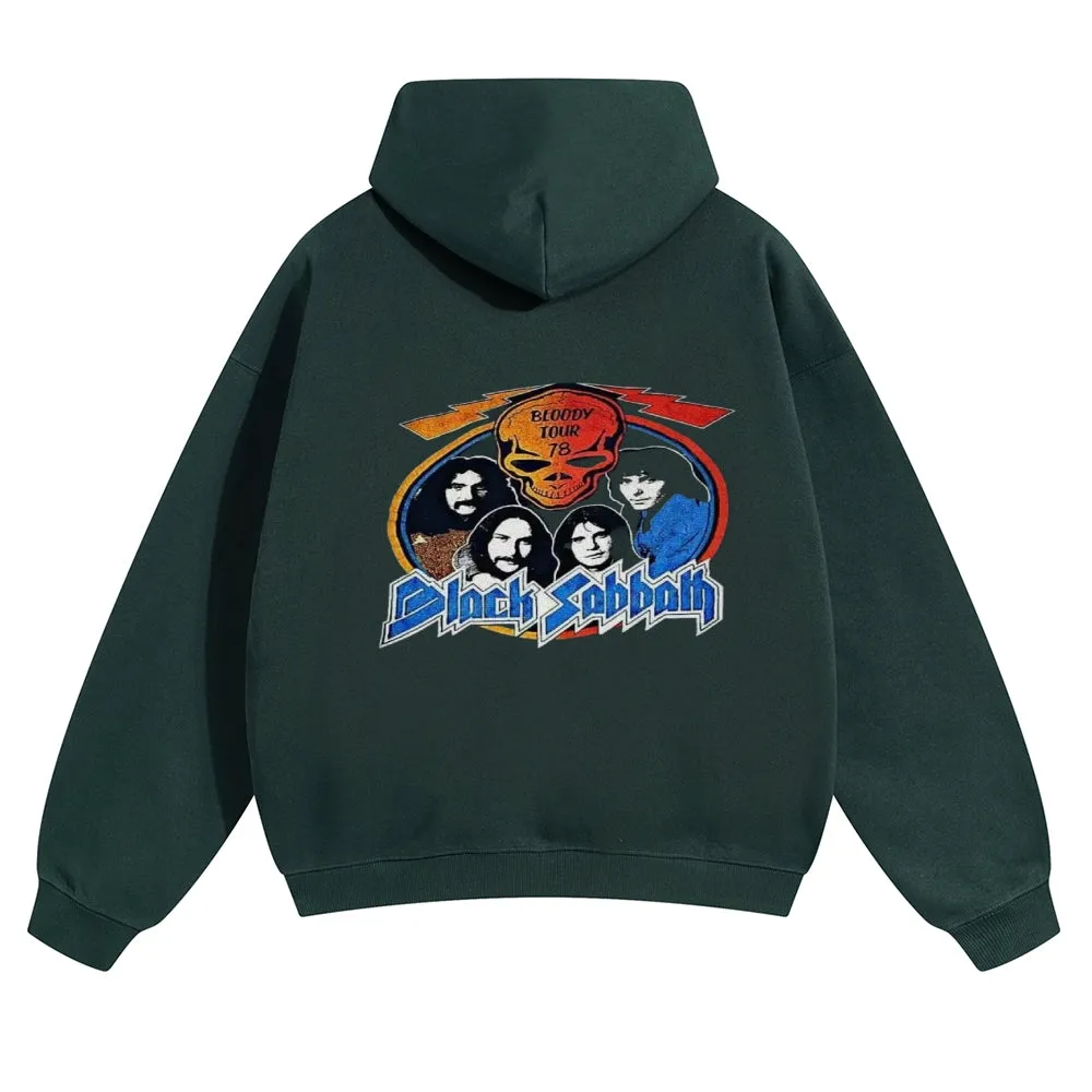Mens Vintage Black Sabbath Rock Hoodies