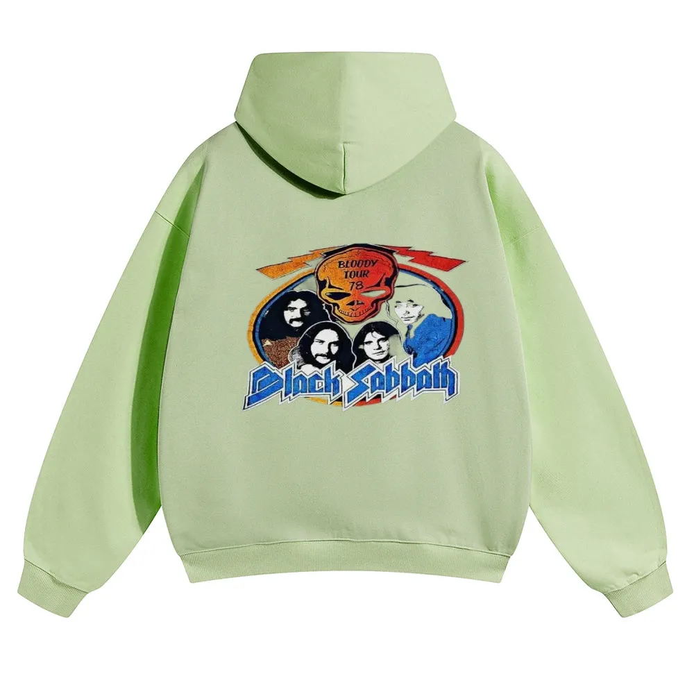 Mens Vintage Black Sabbath Rock Hoodies