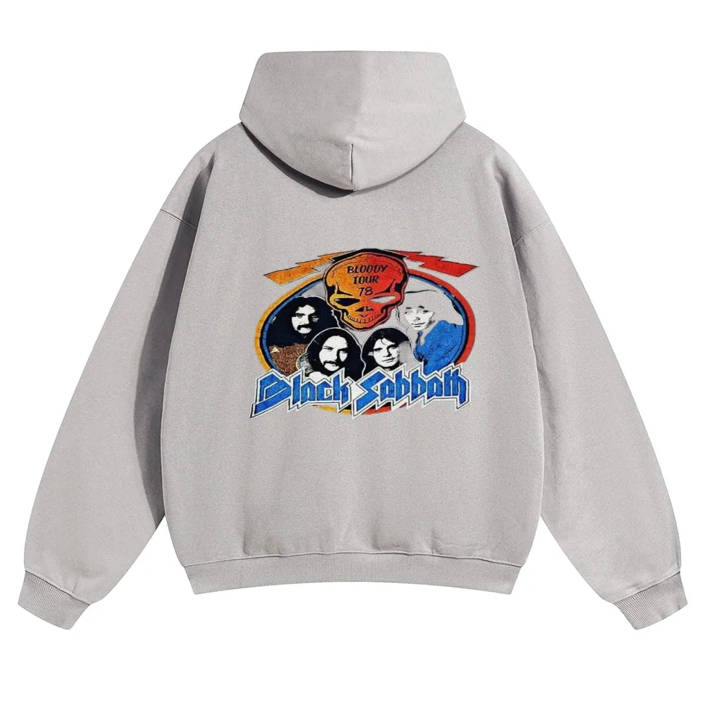 Mens Vintage Black Sabbath Rock Hoodies