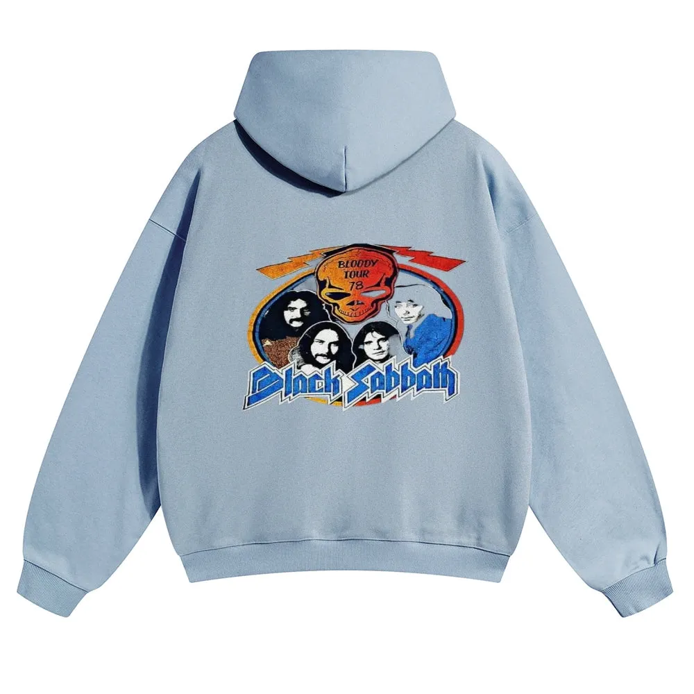 Mens Vintage Black Sabbath Rock Hoodies