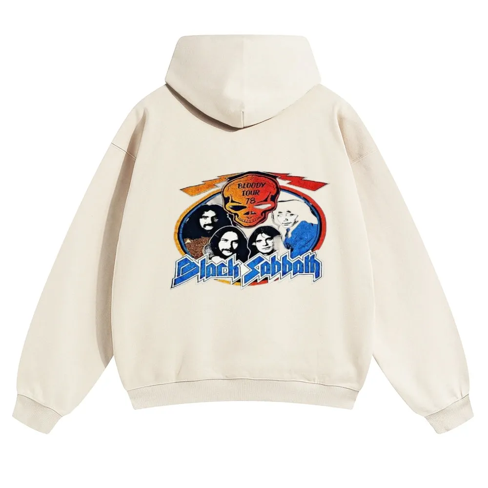 Mens Vintage Black Sabbath Rock Hoodies