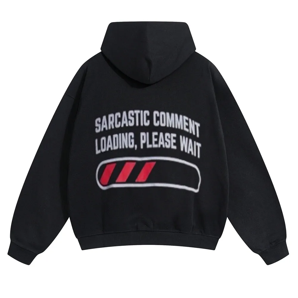 Mens Vintage Sarcastic Comment Loading Please Wait Hoodies