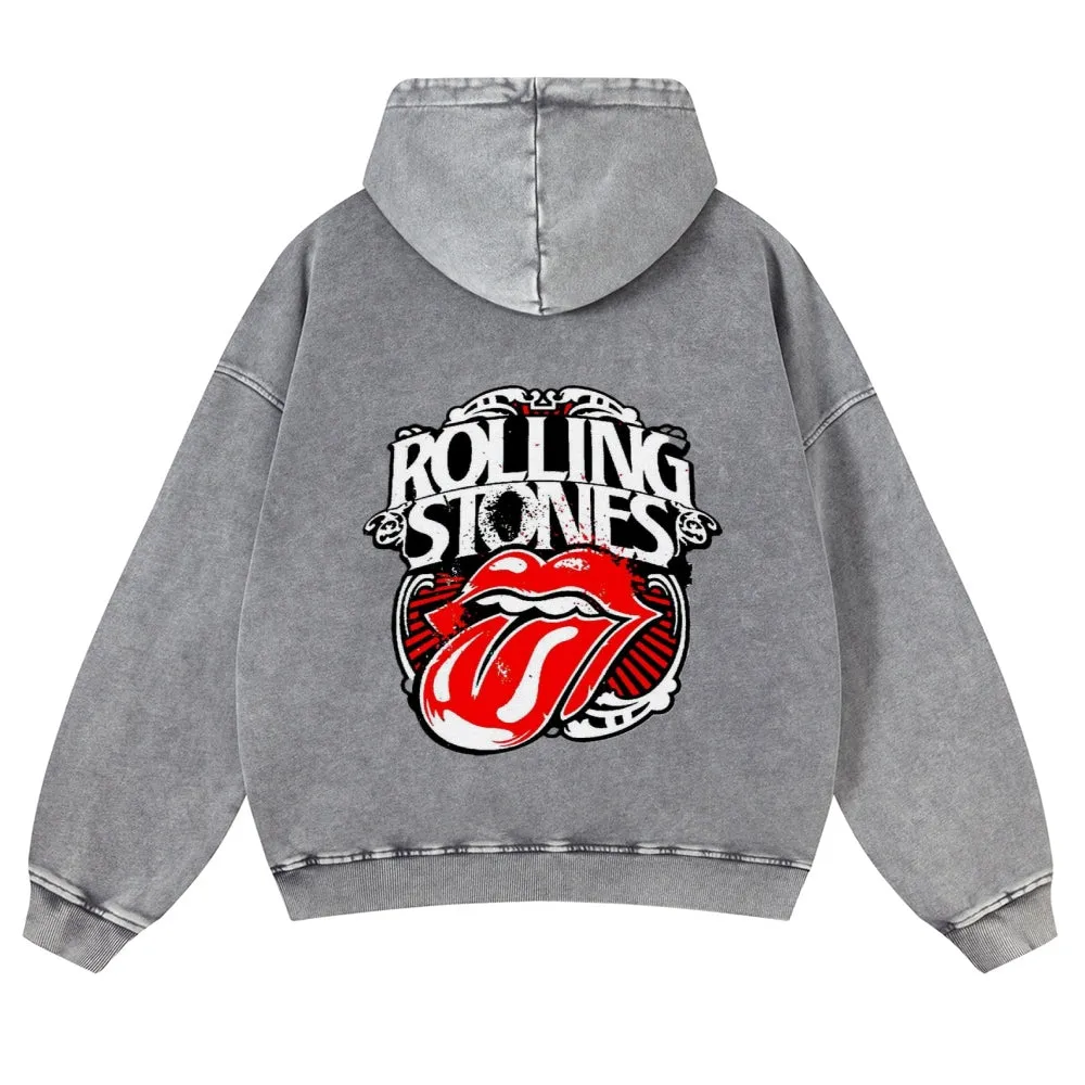 Mens Vintage The Rolling Stones Rock Band Hoodies