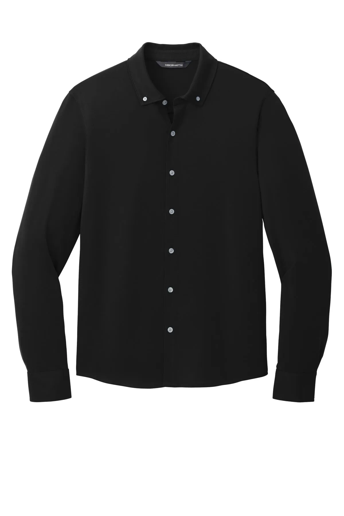 Mercer Mettle Stretch Jersey Long Sleeve Shirt MM1018 Deep Black