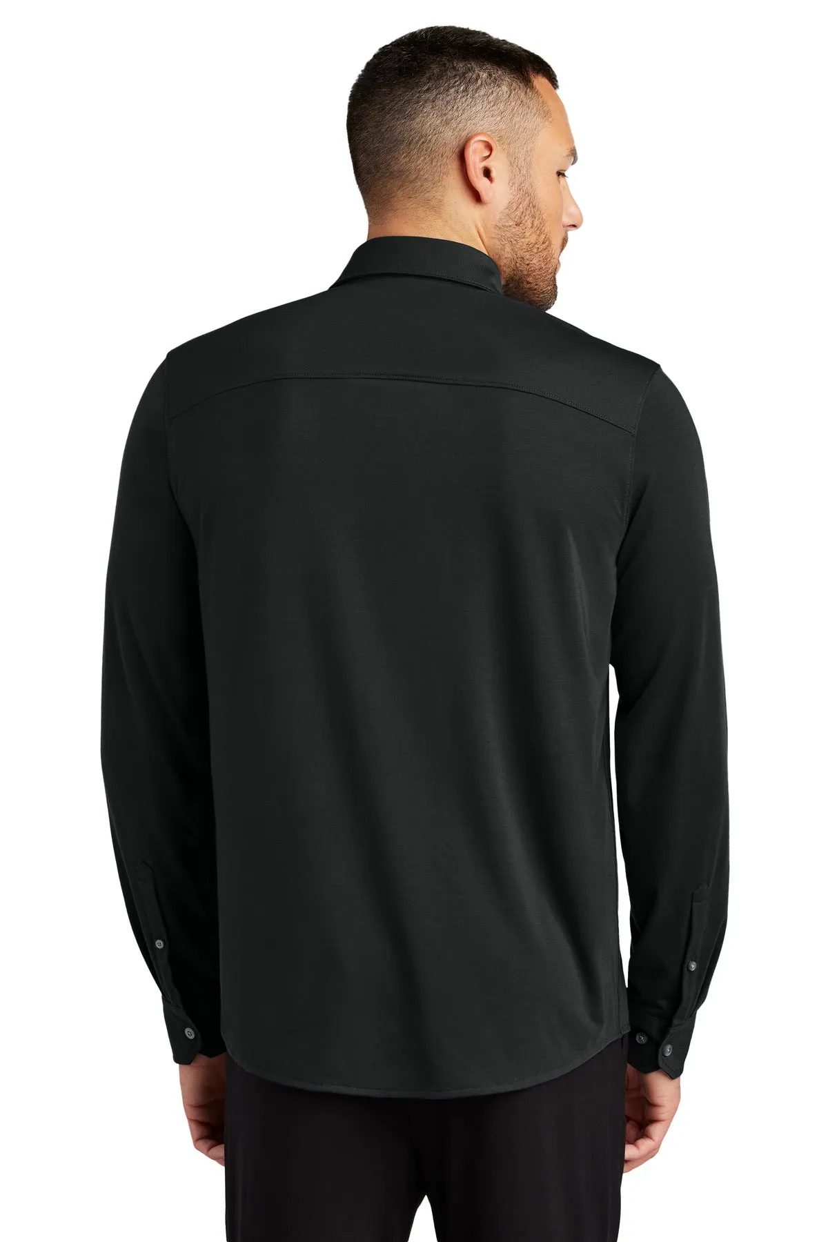 Mercer Mettle Stretch Jersey Long Sleeve Shirt MM1018 Deep Black
