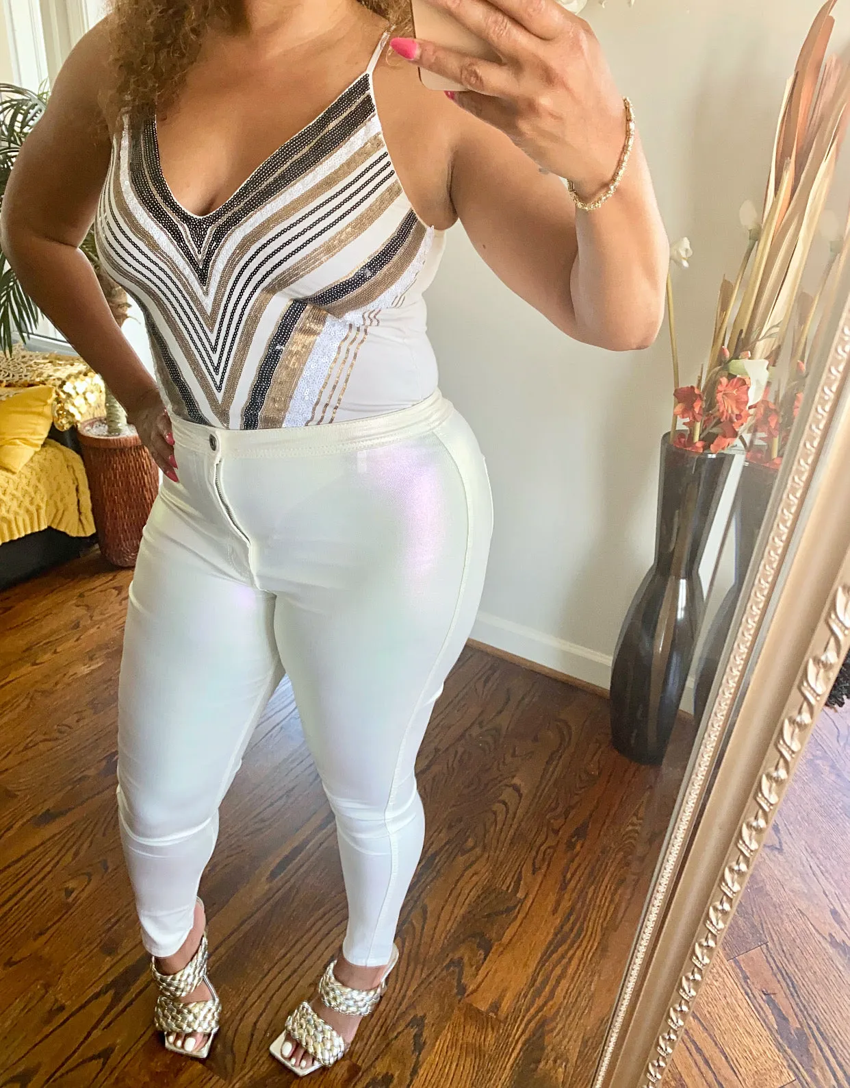 Metallic Stretch Skinny Jeans!