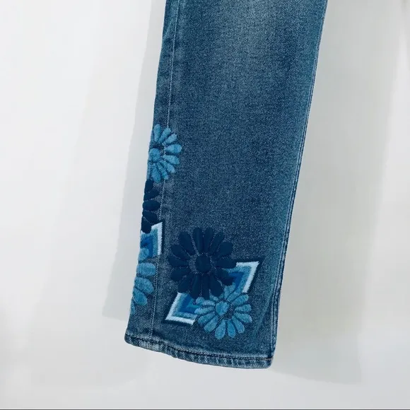 M.i.h. Niki High Rise Cropped Jeans Embroidered