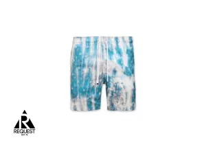 Monogram Print Elasticated Waist Shorts "Blue"