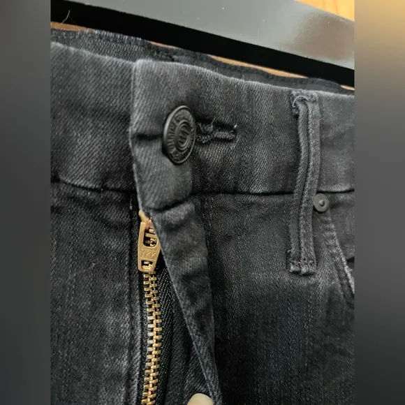 MOTHER High waist The Looker ankle fray embellished side Jeans 25