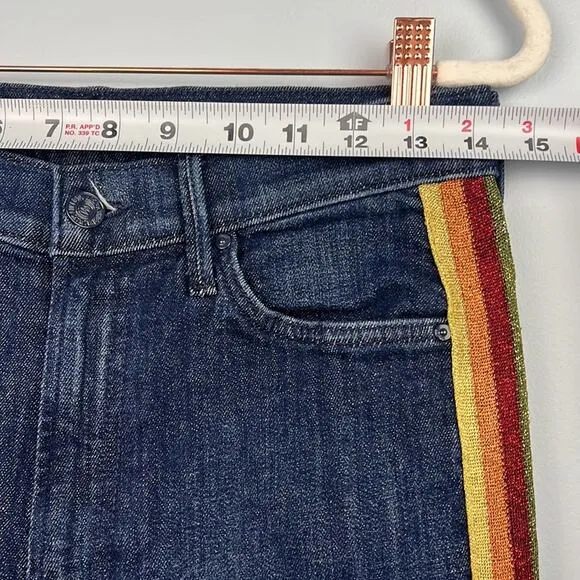 Mother “the insider crop” Swept away glitter racer size 28 cropped jeans