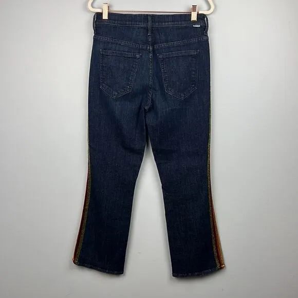 Mother “the insider crop” Swept away glitter racer size 28 cropped jeans