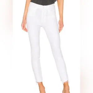 MOTHER The Stunner Two Step Fray Raw Edge Stretch Skinny Jeans Glass Slipper 28