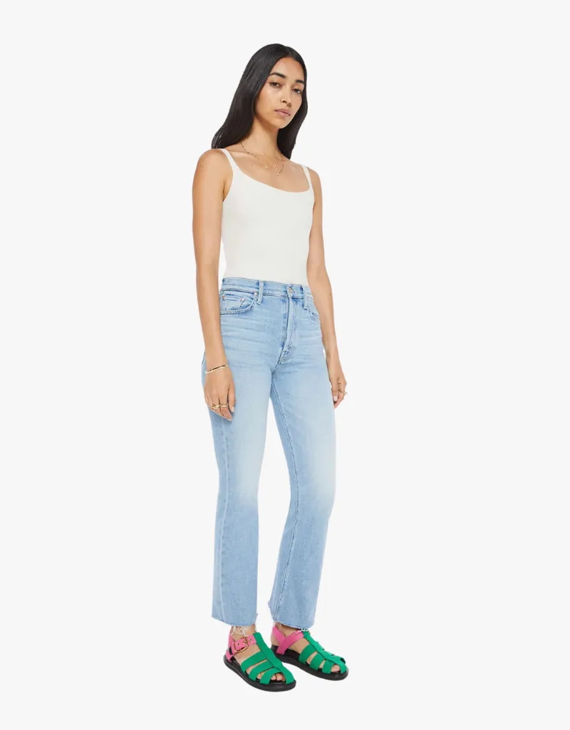 Mother The Tripper Flood Fray Jeans in Look Ma, No Hands!