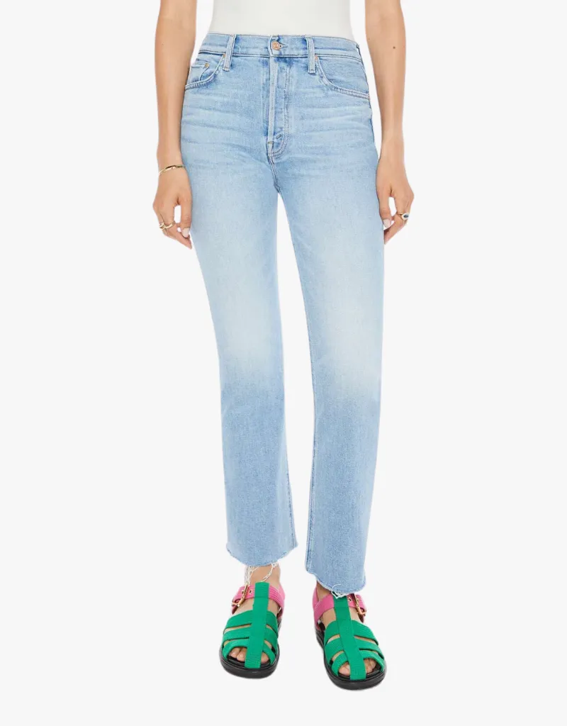 Mother The Tripper Flood Fray Jeans in Look Ma, No Hands!