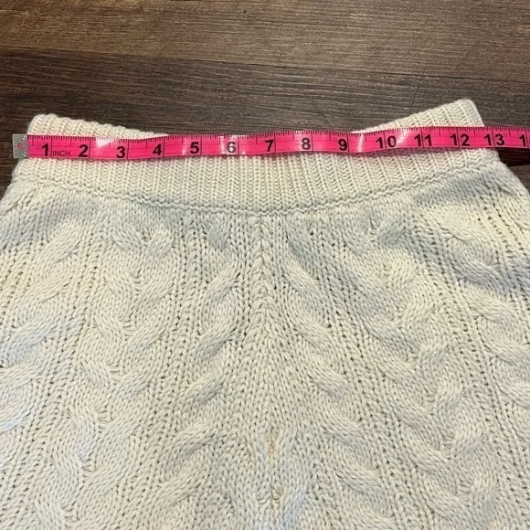 Moussy SW cable knit shorts womens size medium cable knit cream cozy lounge‎