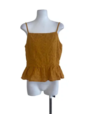 Mustard Floral Textured Top