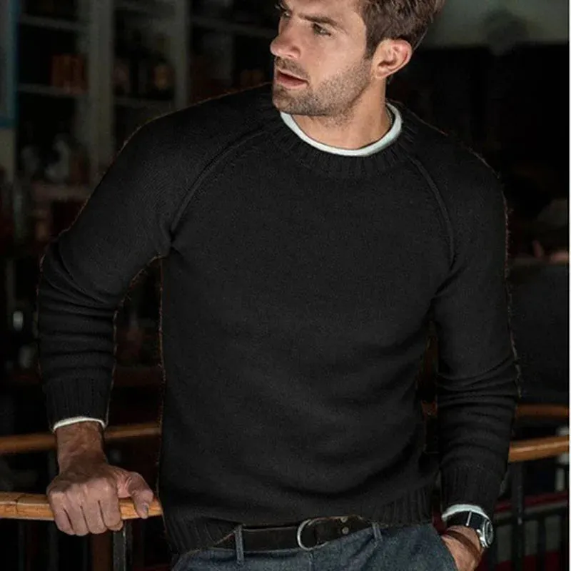 New Fusion Formal Winter Solid Sweater Men New Casual Slim Fit Mens Knitted Quality Sweaters
