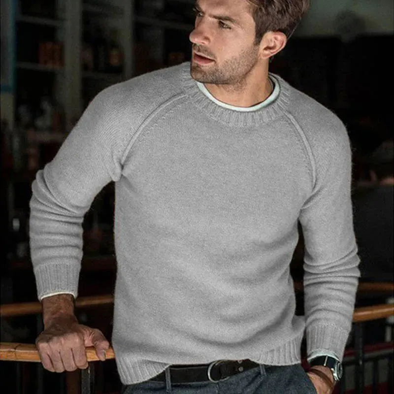 New Fusion Formal Winter Solid Sweater Men New Casual Slim Fit Mens Knitted Quality Sweaters