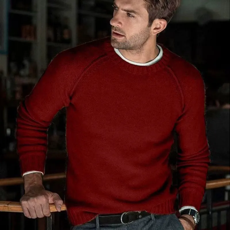 New Fusion Formal Winter Solid Sweater Men New Casual Slim Fit Mens Knitted Quality Sweaters