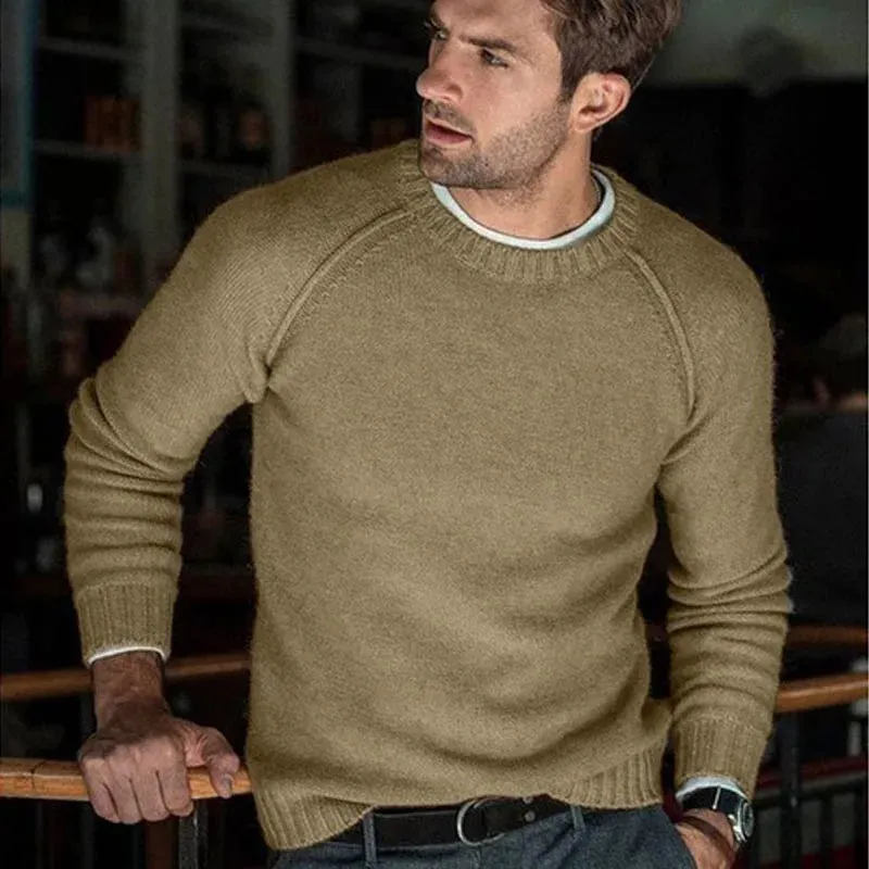 New Fusion Formal Winter Solid Sweater Men New Casual Slim Fit Mens Knitted Quality Sweaters