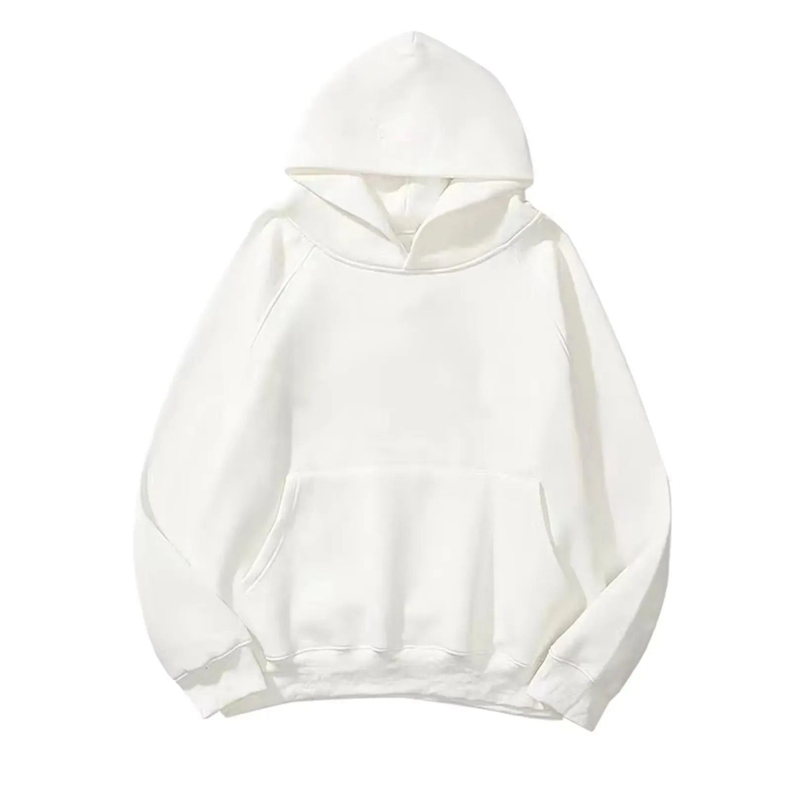 New Streetwear Hoodie Solid Color Basic Loose Black Hoodie Long Sleeve Pocket Sweatshirt