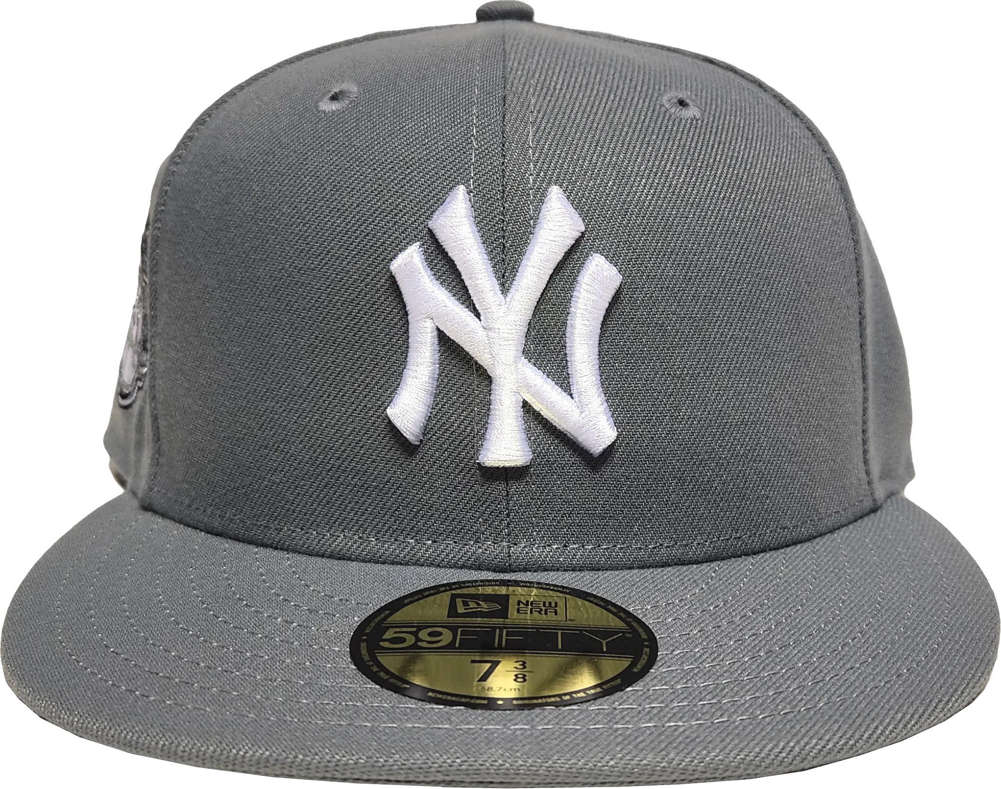 New York Yankees New Era 59Fifty Fitted Storm Gray 100th Season Side Patch