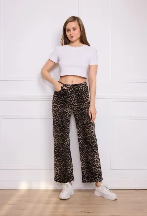 Norma Jean Wide Leg Leopard Print