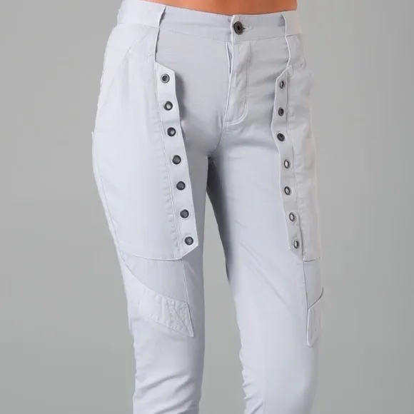 NWT $250 Theory Theyskens's Powa Cropped Pants NoveltyJ eans Light Blue