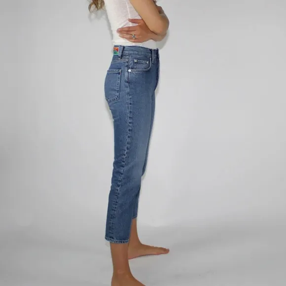 NWT DAILY BLUE/  Adriano Goldschmied JEAN HYPE IN Tempest Distressed SZ 24