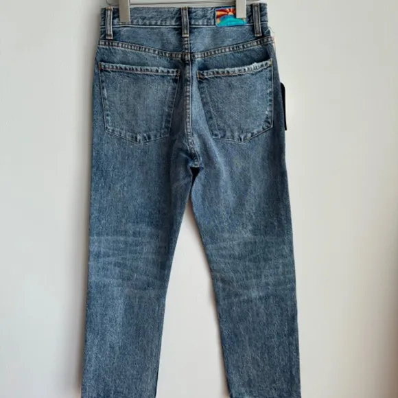 NWT DAILY BLUE/  Adriano Goldschmied JEAN HYPE IN Tempest Distressed SZ 24