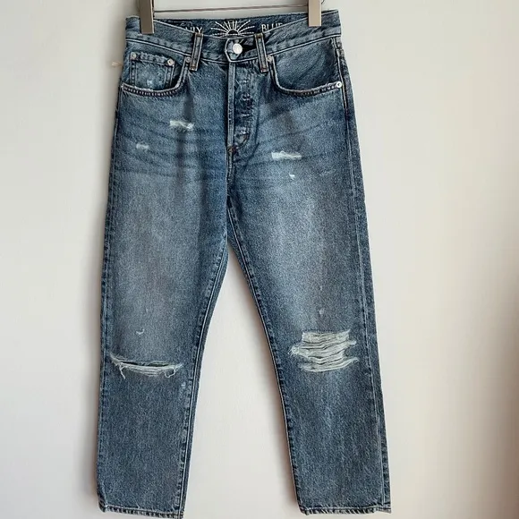NWT DAILY BLUE/  Adriano Goldschmied JEAN HYPE IN Tempest Distressed SZ 24