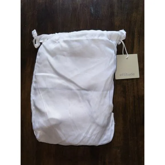 NWT Ettitude White Sateen Sustainable Lyocell Bamboo Pajama Top Small NEW