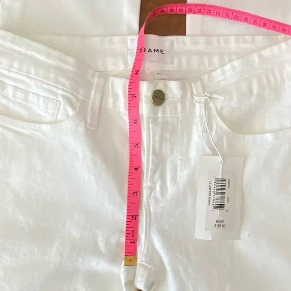 NWT Frame Denim Le Low Rise Skinny Jeans Size 26 in White Blanc Stretch NEW