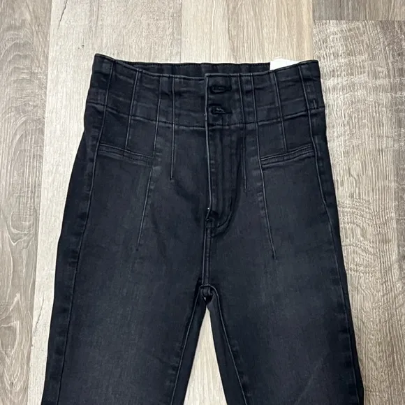 NWT Free People Jayde Flare Jeans Black Onyx Size 25