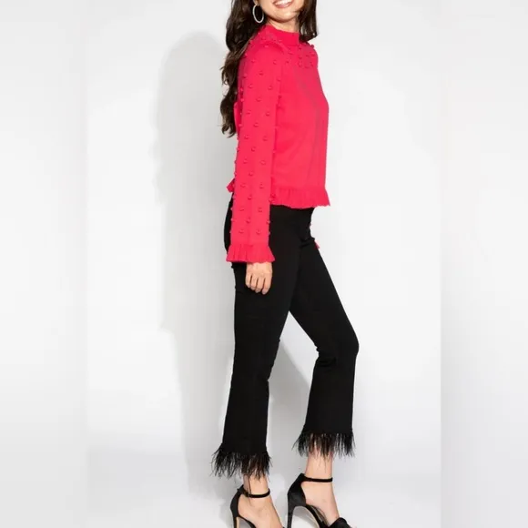 NWT S’EDGE Mable Boutique Lipstick Pink long sleeve pullover Sweater in Medium