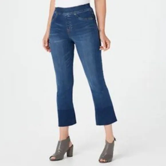 NWT Spanx Cropped Flare Pull On Jeans Small