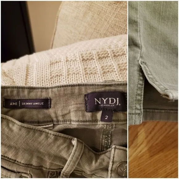NYDJ Ami Skinny Ankle Jeans sz 2 in Green.
