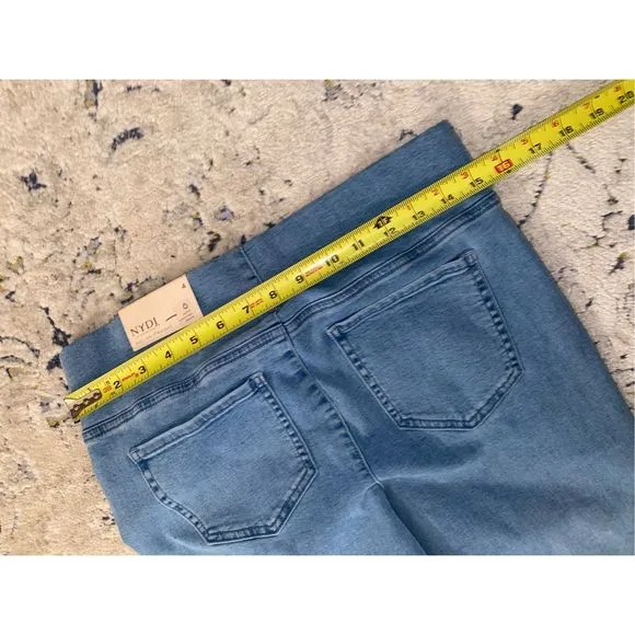 NYDJ NWT Pull-On Straight Belle Isle Blue Jeans Stretch Pants, Size 4, MSRP $119