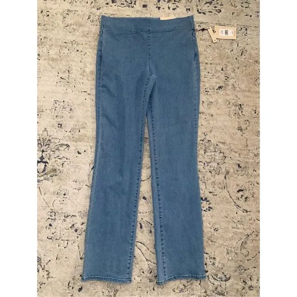 NYDJ NWT Pull-On Straight Belle Isle Blue Jeans Stretch Pants, Size 4, MSRP $119
