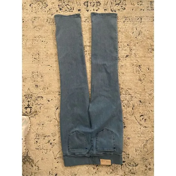 NYDJ NWT Pull-On Straight Belle Isle Blue Jeans Stretch Pants, Size 4, MSRP $119