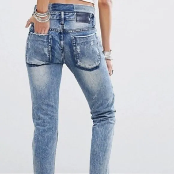 ONE TEASPOON Freebirds Step Waist Destroyed Jeans