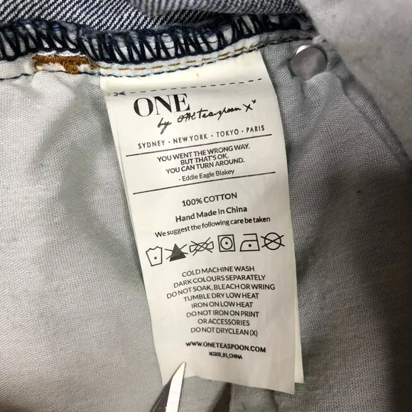 One Teaspoon Jeans Bad Seed Cropped Baggy Size 24