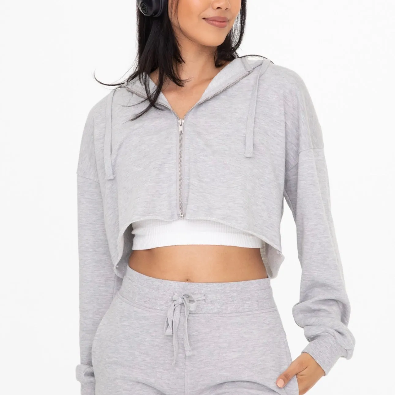 Out The Door Zip-Up Jacket  - Grey