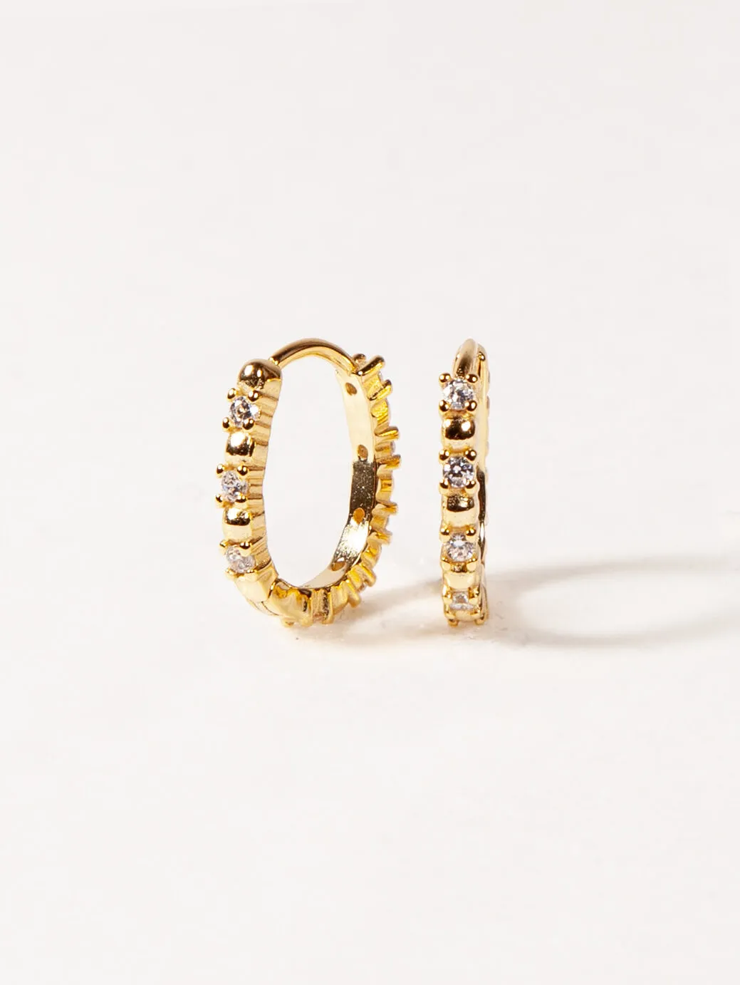 Oval CZ Pavé Huggies