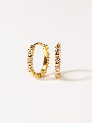 Oval CZ Pavé Huggies