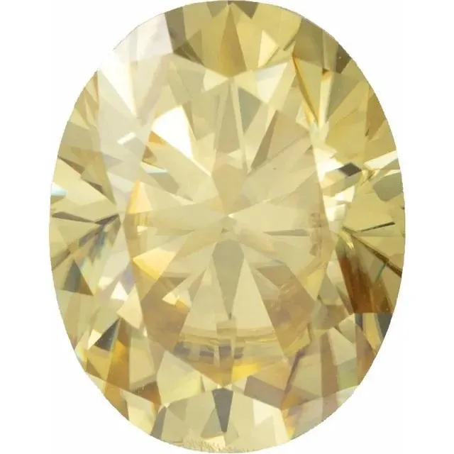 Oval Diamond Faceted FAB Yellow Moissanite Loose Stone