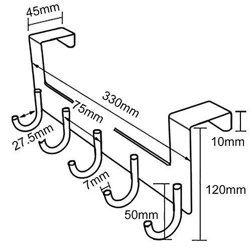 Over The Door Hook Hanger,Rongyuxuan Heavy Duty Organizer for Coat Clothes Towel Bag Robe -5 Hooks,Wall Mount Tool Holder for Home Storage Organizer,Aluminum