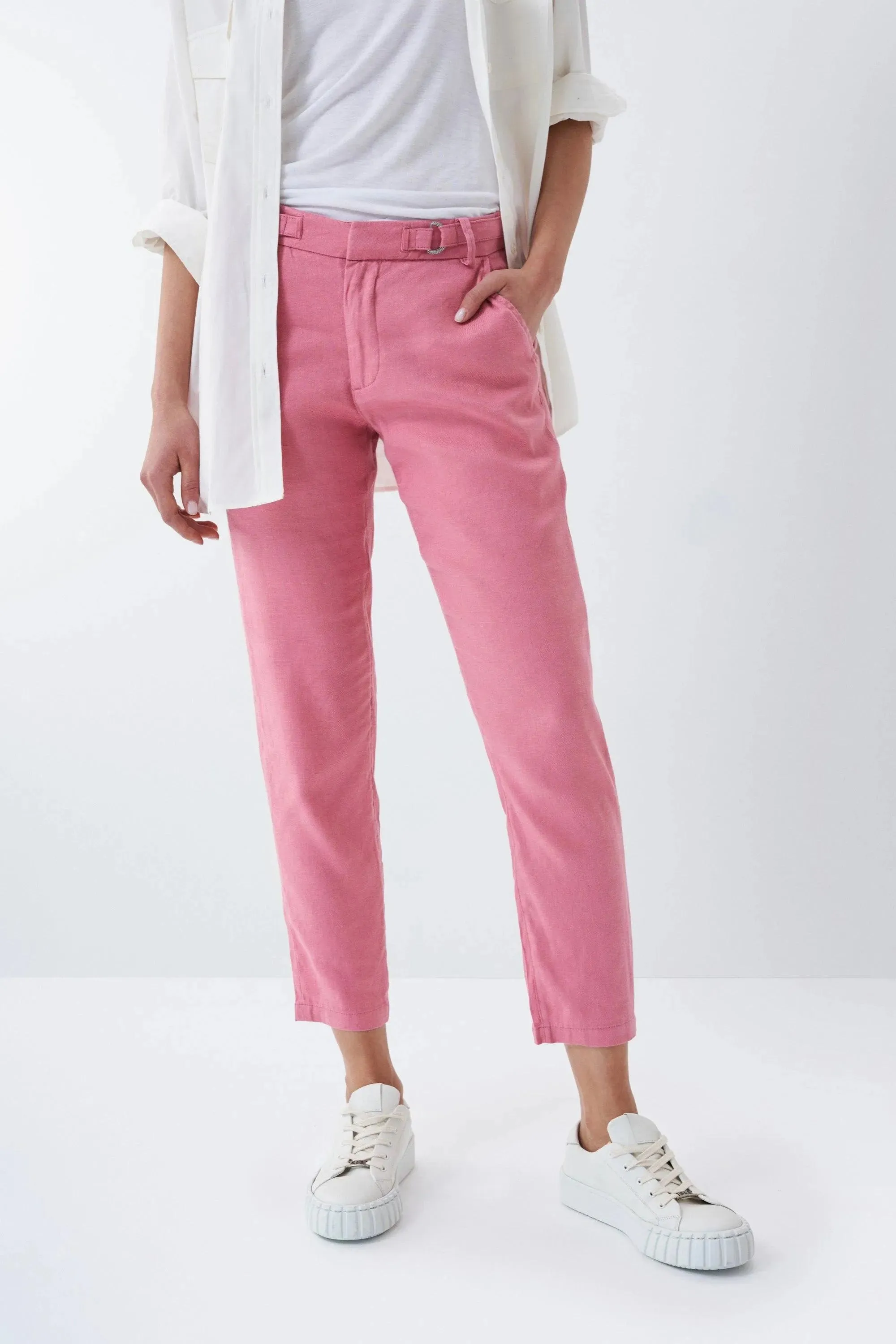 Pantalón Chino Cropped Slim de color rosa