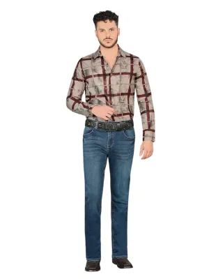 Pantalon Vaquero de Mezclilla Stretch Boot Cut para Hombre 'Montero' - ID: 4626
